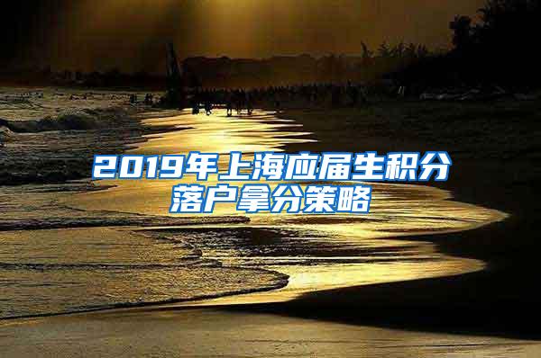 2019年上海应届生积分落户拿分策略