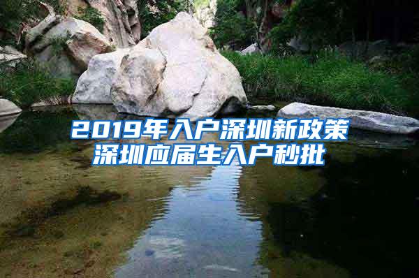 2019年入户深圳新政策深圳应届生入户秒批