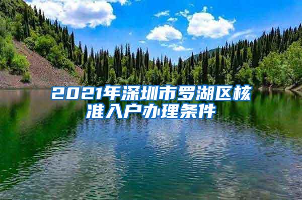 2021年深圳市罗湖区核准入户办理条件