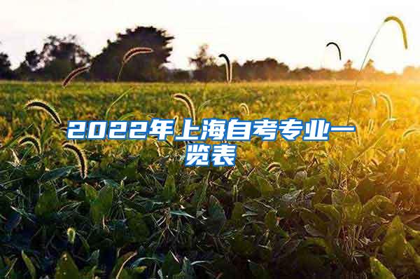 2022年上海自考专业一览表