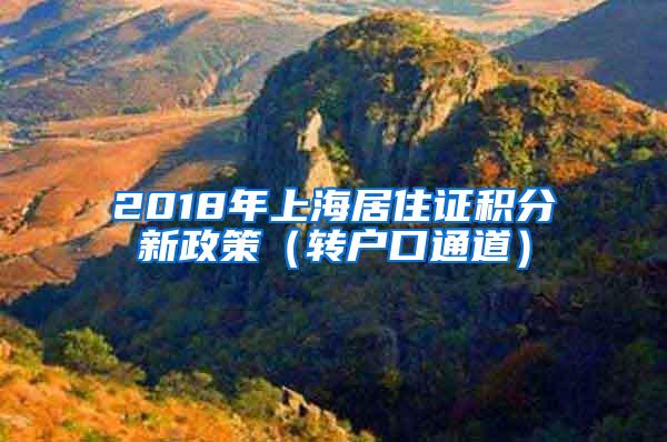 2018年上海居住证积分新政策（转户口通道）