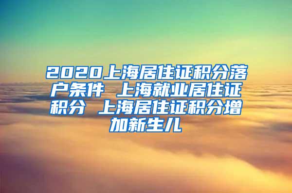 2020上海居住证积分落户条件 上海就业居住证积分 上海居住证积分增加新生儿