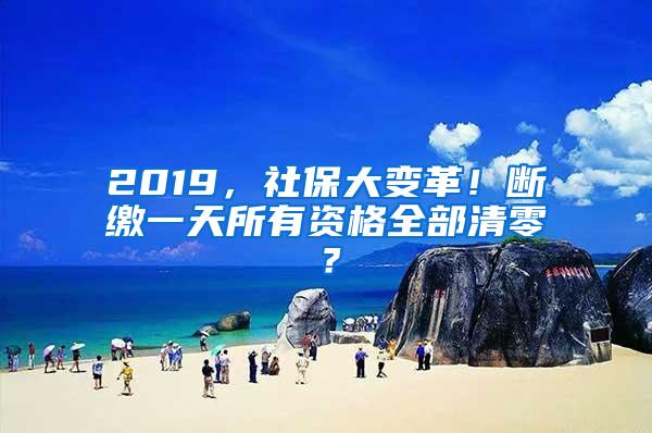 2019，社保大变革！断缴一天所有资格全部清零？