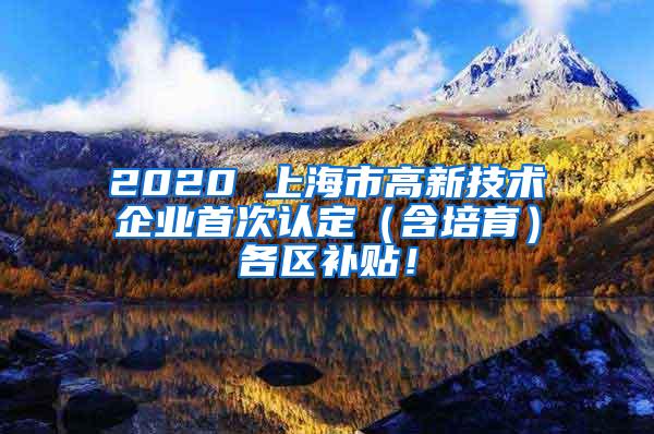 2020 上海市高新技术企业首次认定（含培育）各区补贴！