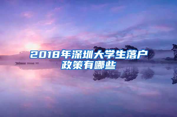 2018年深圳大学生落户政策有哪些