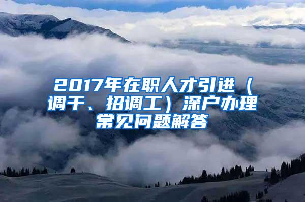 2017年在职人才引进（调干、招调工）深户办理常见问题解答