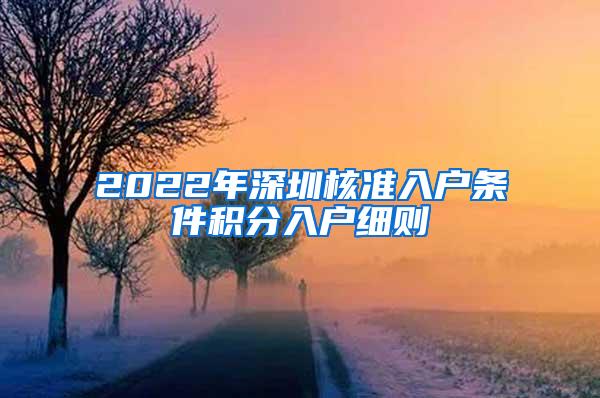 2022年深圳核准入户条件积分入户细则