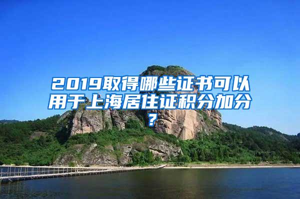 2019取得哪些证书可以用于上海居住证积分加分？