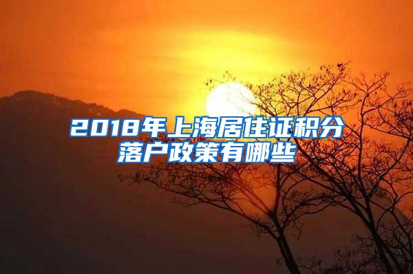 2018年上海居住证积分落户政策有哪些