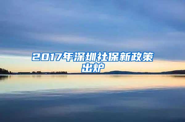 2017年深圳社保新政策出炉