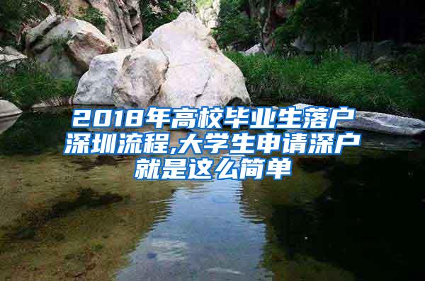 2018年高校毕业生落户深圳流程,大学生申请深户就是这么简单