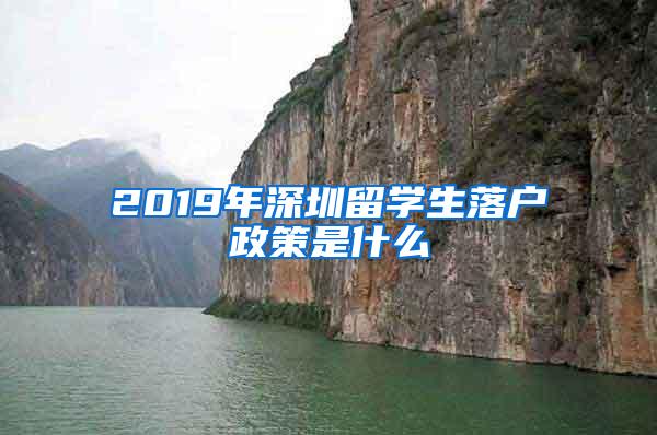 2019年深圳留学生落户政策是什么