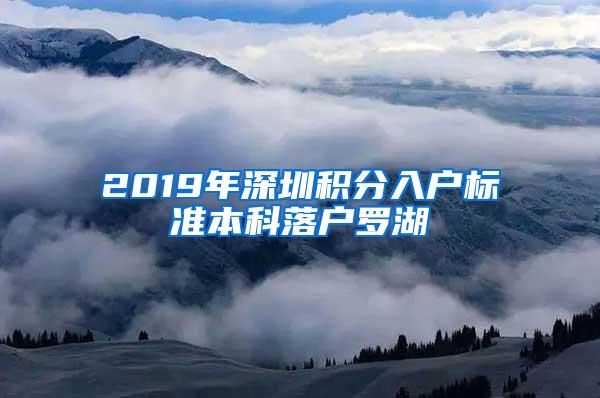 2019年深圳积分入户标准本科落户罗湖