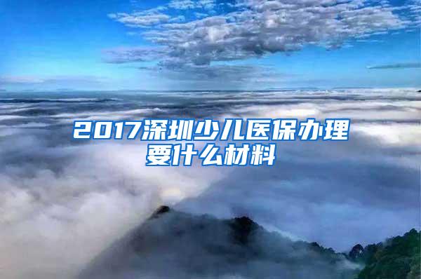 2017深圳少儿医保办理要什么材料