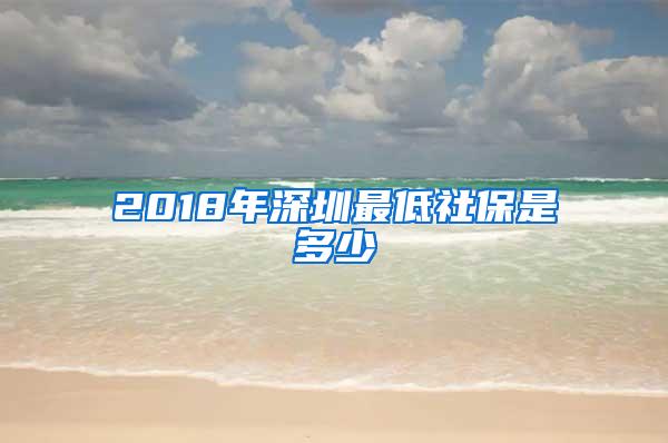 2018年深圳最低社保是多少