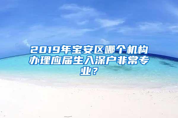 2019年宝安区哪个机构办理应届生入深户非常专业？