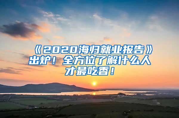 《2020海归就业报告》出炉！全方位了解什么人才最吃香！