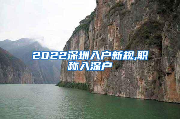 2022深圳入户新规,职称入深户