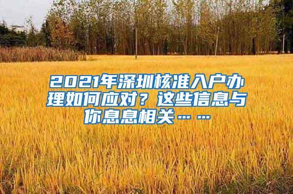 2021年深圳核准入户办理如何应对？这些信息与你息息相关……