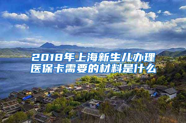 2018年上海新生儿办理医保卡需要的材料是什么