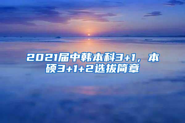 2021届中韩本科3+1，本硕3+1+2选拔简章