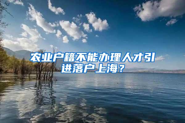 农业户籍不能办理人才引进落户上海？