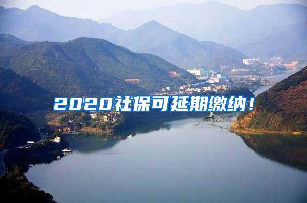 2020社保可延期缴纳！