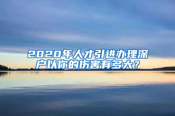 2020年人才引进办理深户以你的伤害有多大？