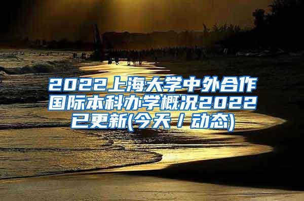 2022上海大学中外合作国际本科办学概况2022已更新(今天／动态)