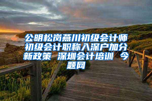 公明松岗燕川初级会计师初级会计职称入深户加分新政策 深圳会计培训 今题网