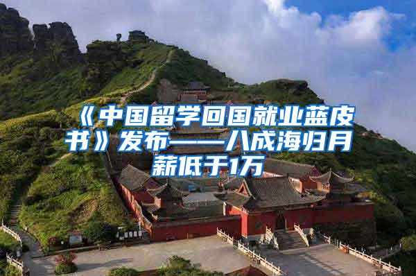 《中国留学回国就业蓝皮书》发布——八成海归月薪低于1万