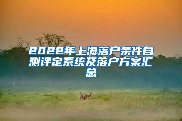 2022年上海落户条件自测评定系统及落户方案汇总