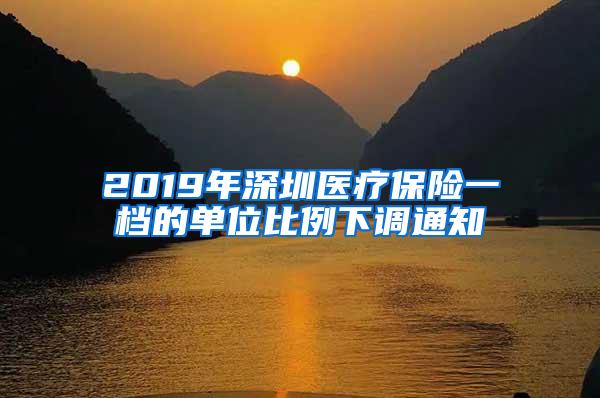 2019年深圳医疗保险一档的单位比例下调通知