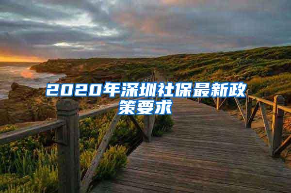 2020年深圳社保最新政策要求