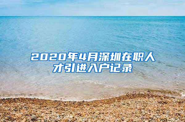 2020年4月深圳在职人才引进入户记录