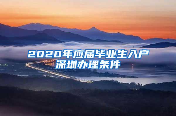 2020年应届毕业生入户深圳办理条件