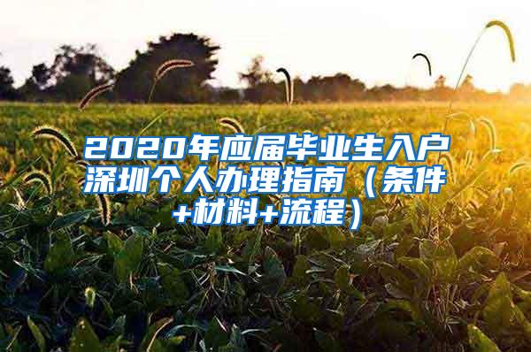 2020年应届毕业生入户深圳个人办理指南（条件+材料+流程）