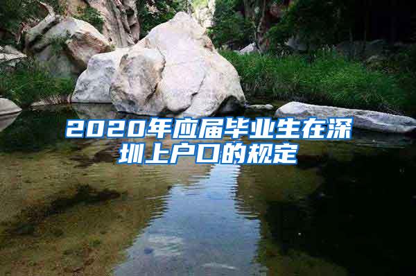 2020年应届毕业生在深圳上户口的规定