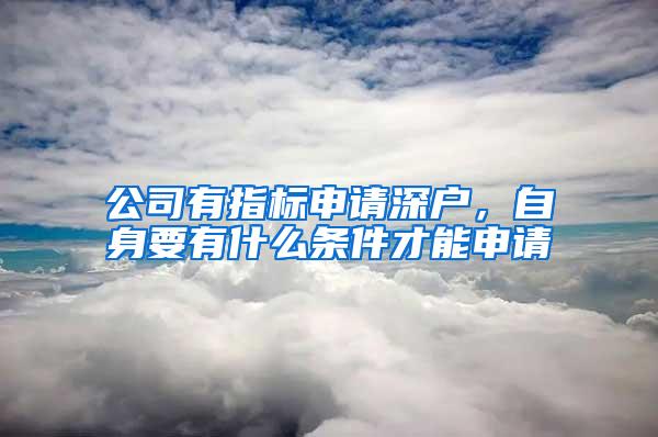 公司有指标申请深户，自身要有什么条件才能申请