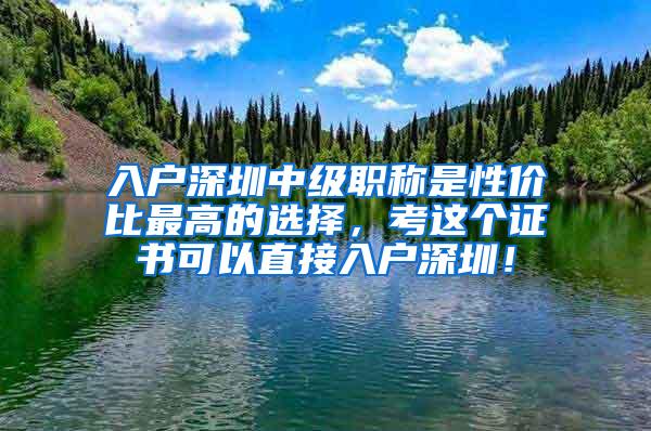 入户深圳中级职称是性价比最高的选择，考这个证书可以直接入户深圳！