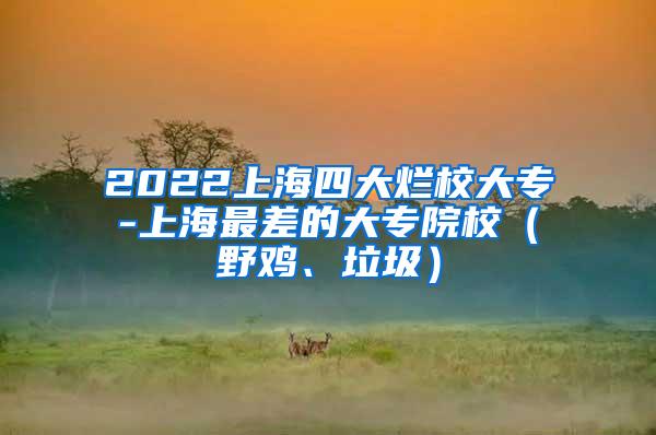 2022上海四大烂校大专-上海最差的大专院校（野鸡、垃圾）