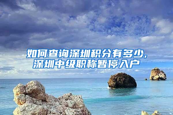 如何查询深圳积分有多少,深圳中级职称暂停入户