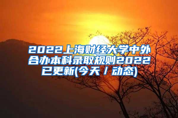 2022上海财经大学中外合办本科录取规则2022已更新(今天／动态)