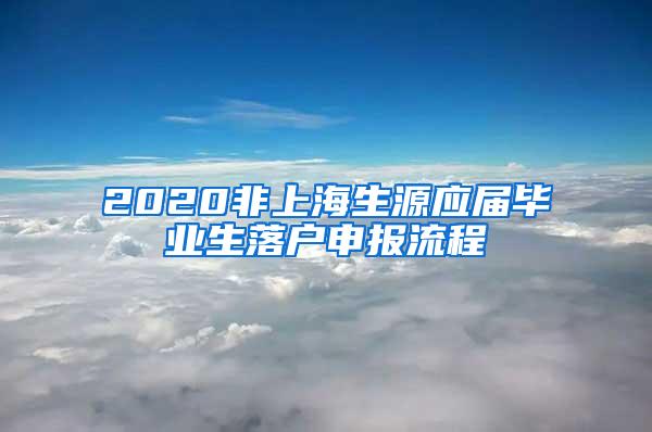 2020非上海生源应届毕业生落户申报流程