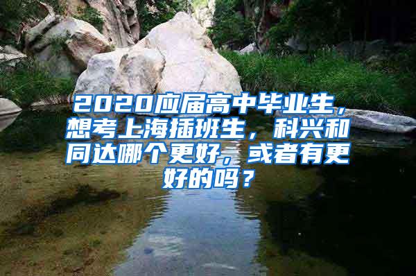 2020应届高中毕业生，想考上海插班生，科兴和同达哪个更好，或者有更好的吗？