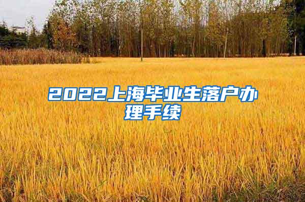 2022上海毕业生落户办理手续