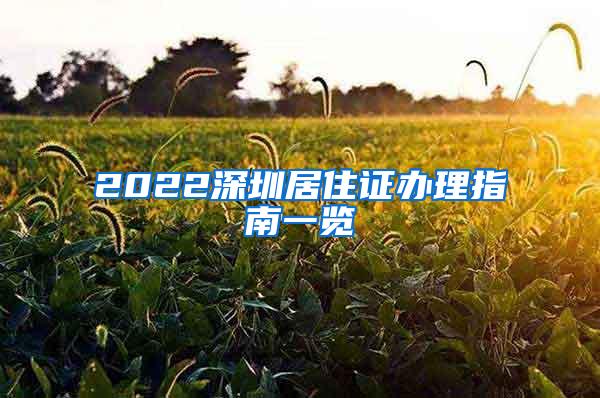 2022深圳居住证办理指南一览