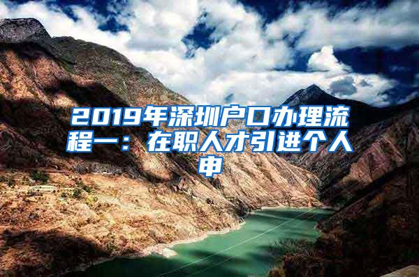 2019年深圳户口办理流程一：在职人才引进个人申