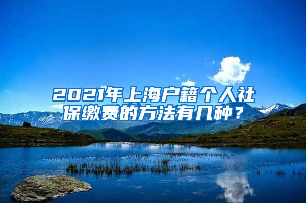 2021年上海户籍个人社保缴费的方法有几种？