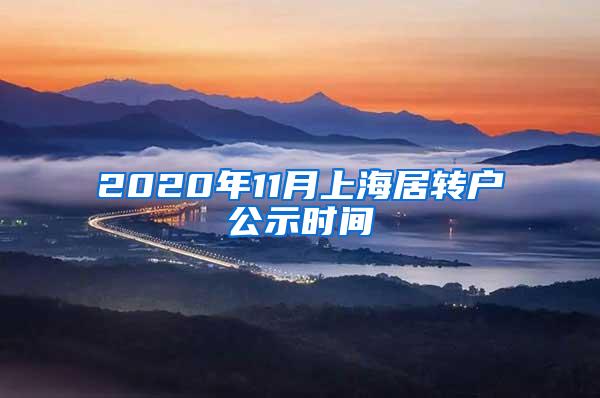 2020年11月上海居转户公示时间